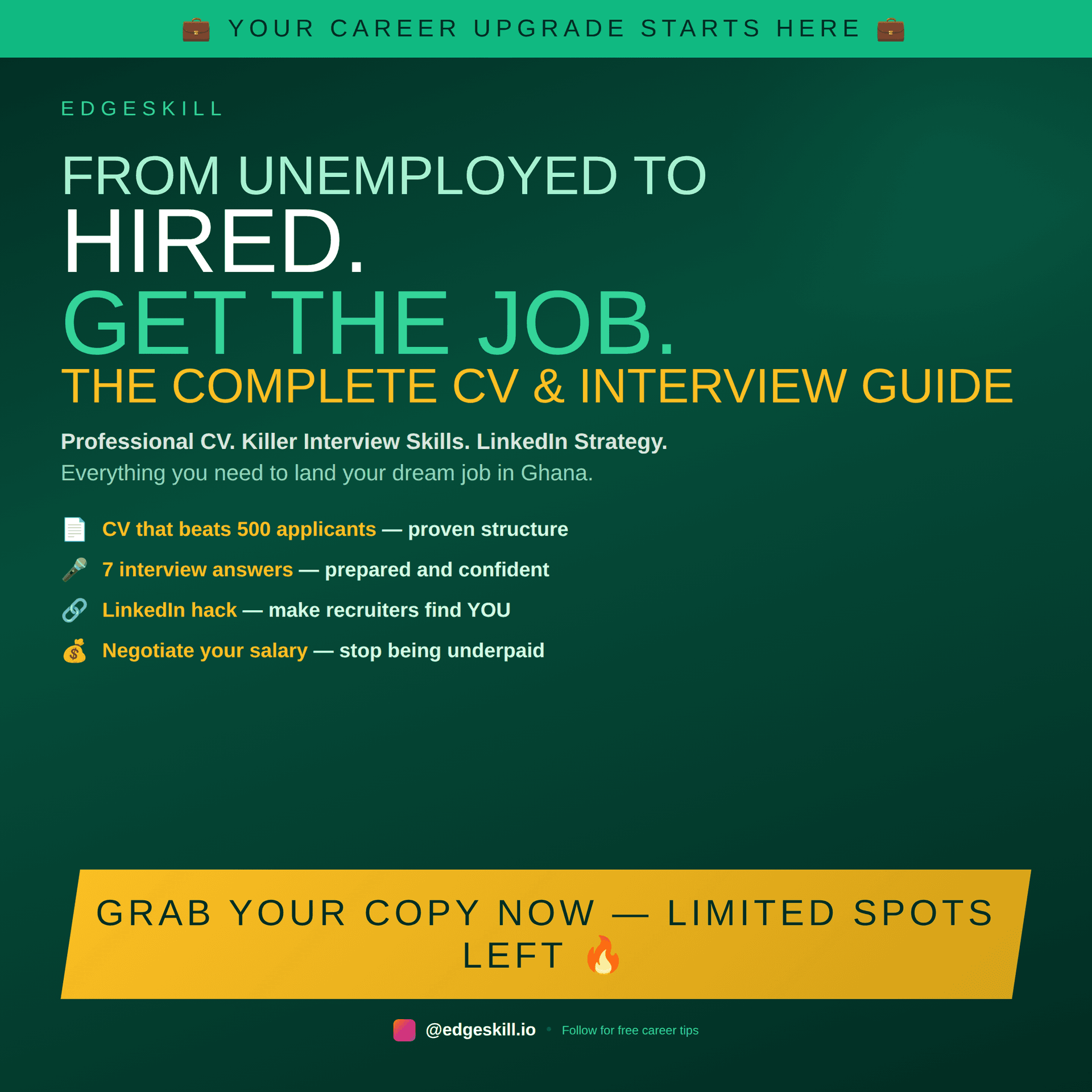 Unemployed to Employed — The Professional CV & Interview Cheatcode