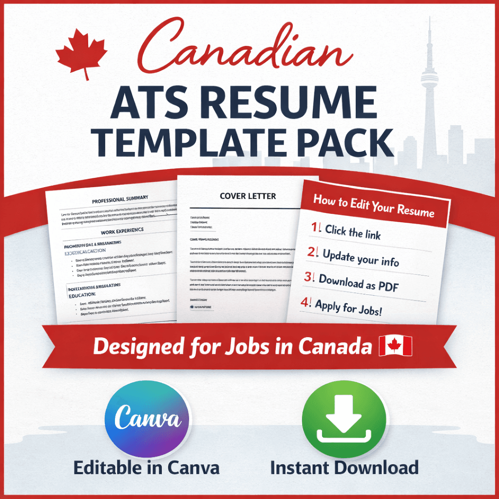 Canadian CV & 5 Cover Letter Templates for Job Seekers